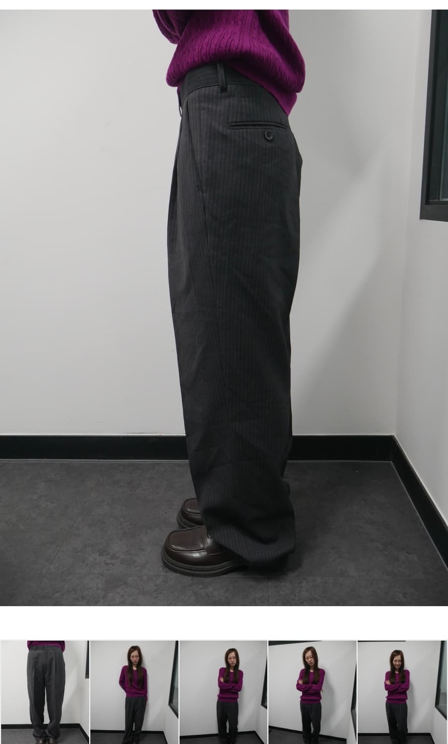 시소르타 스트라이프 슬랙스 상품이미지3