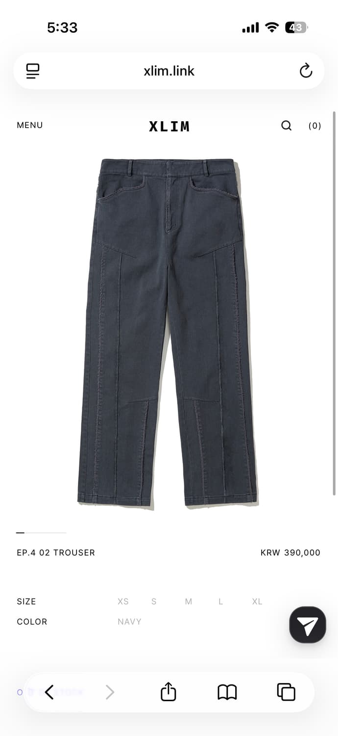 엑슬림 ep4 TROUSER 2사이즈 상품이미지1