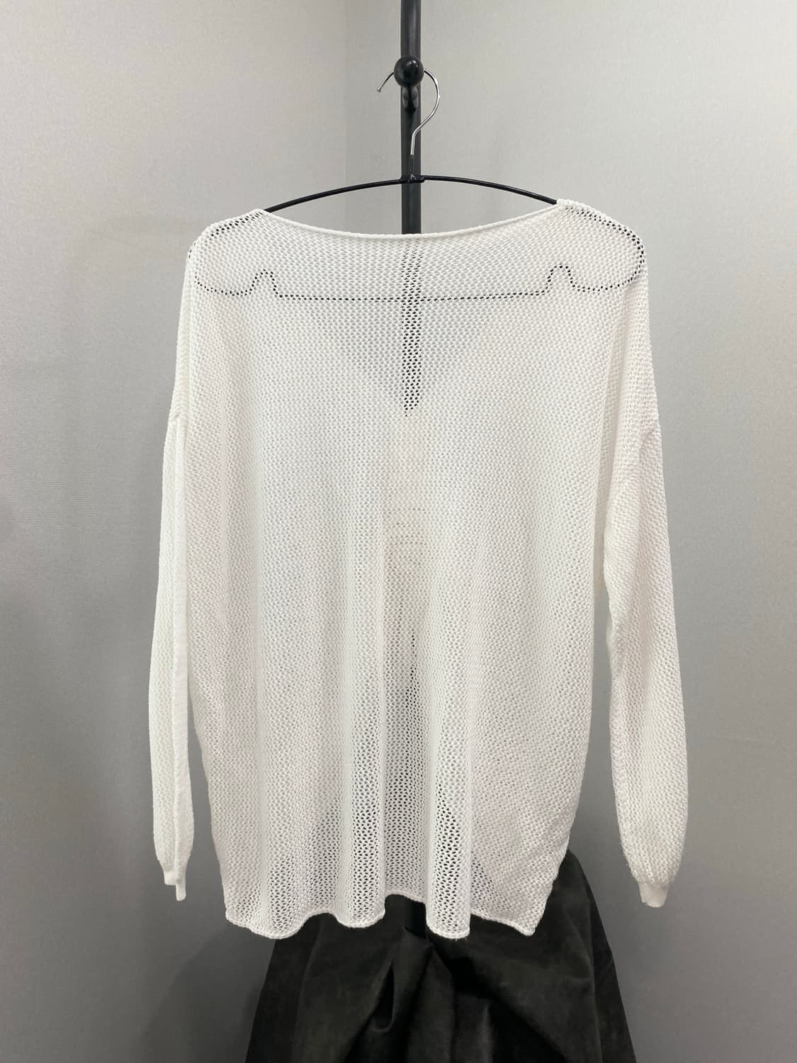 White Rope Knit Ruched Top 상품이미지2