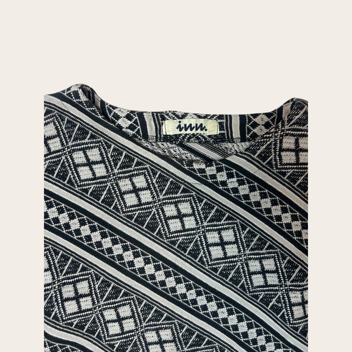 T062 빈티지 INNIR 모노 자카드 스웨터 M 상품이미지4
