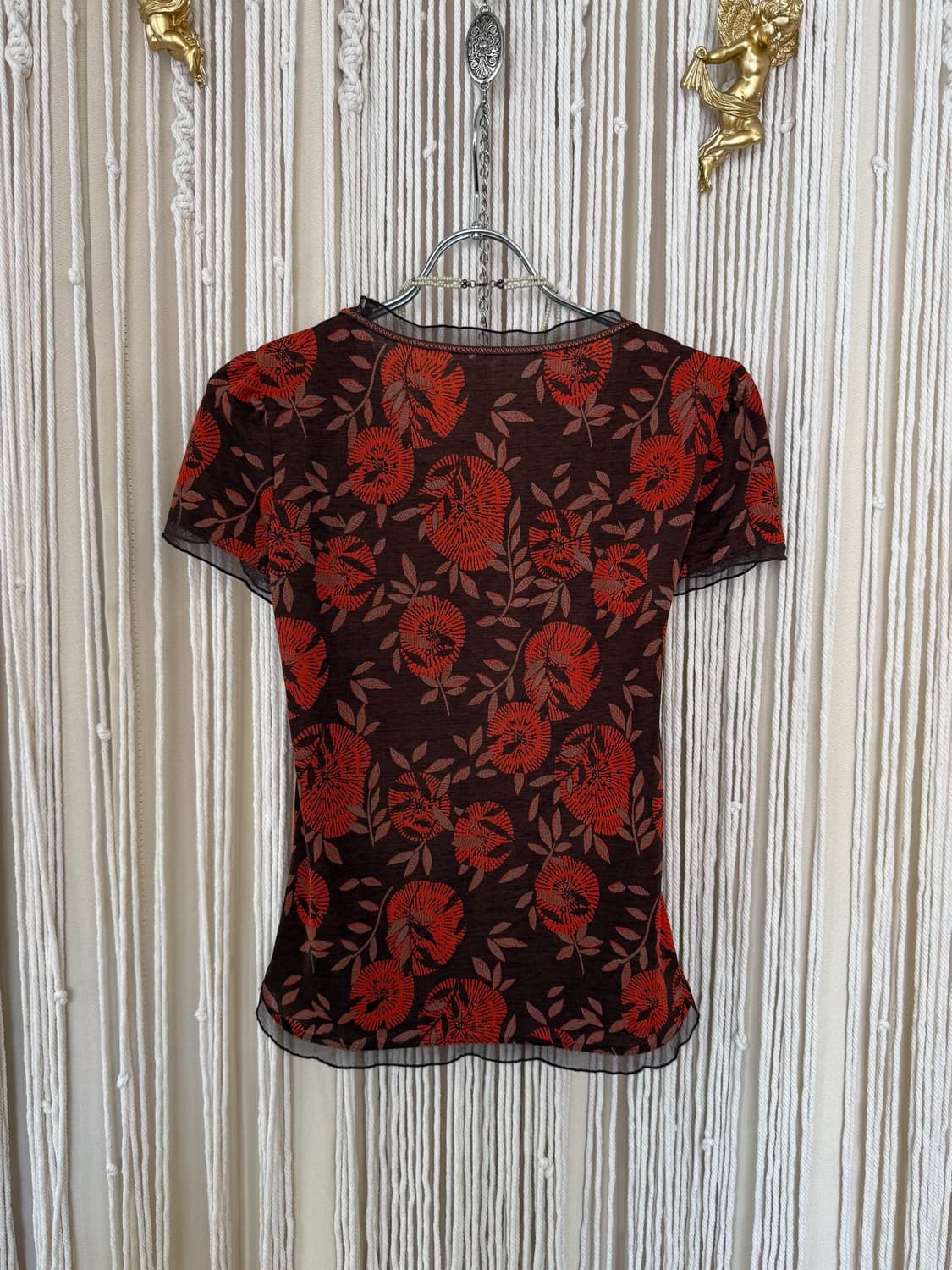 Floral Ruffled Beaded Top 0019 상품이미지10