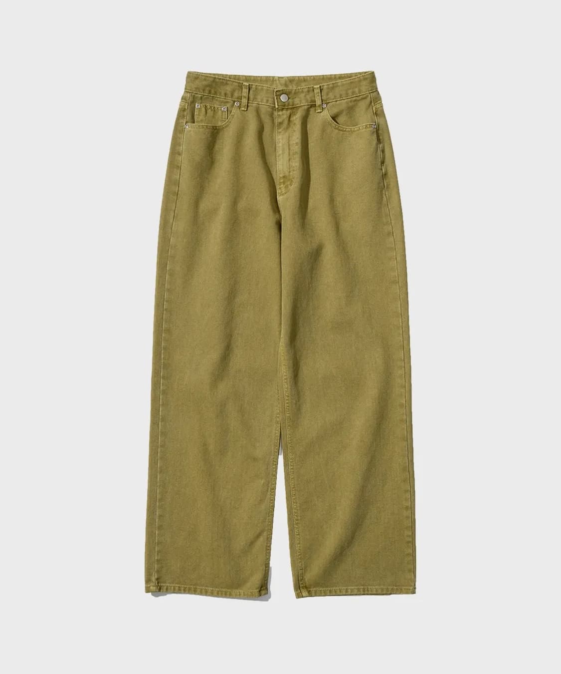 인템포무드 어글리 다잉 컬러 데님 (모스올리브) 상품이미지1