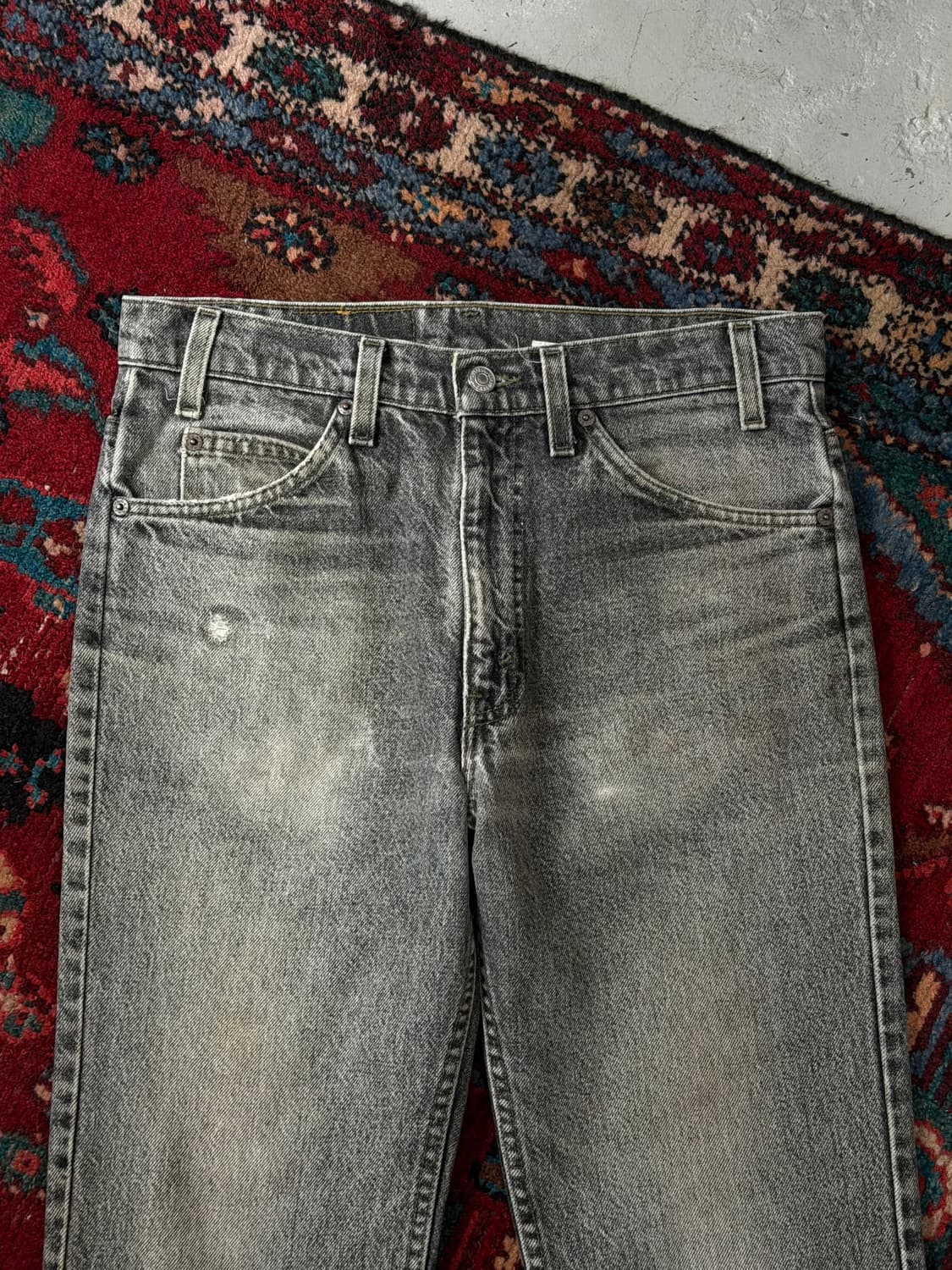 90's USA Made 빈티지 리바이스 517 오렌지탭 블랙 부츠컷 상품이미지5