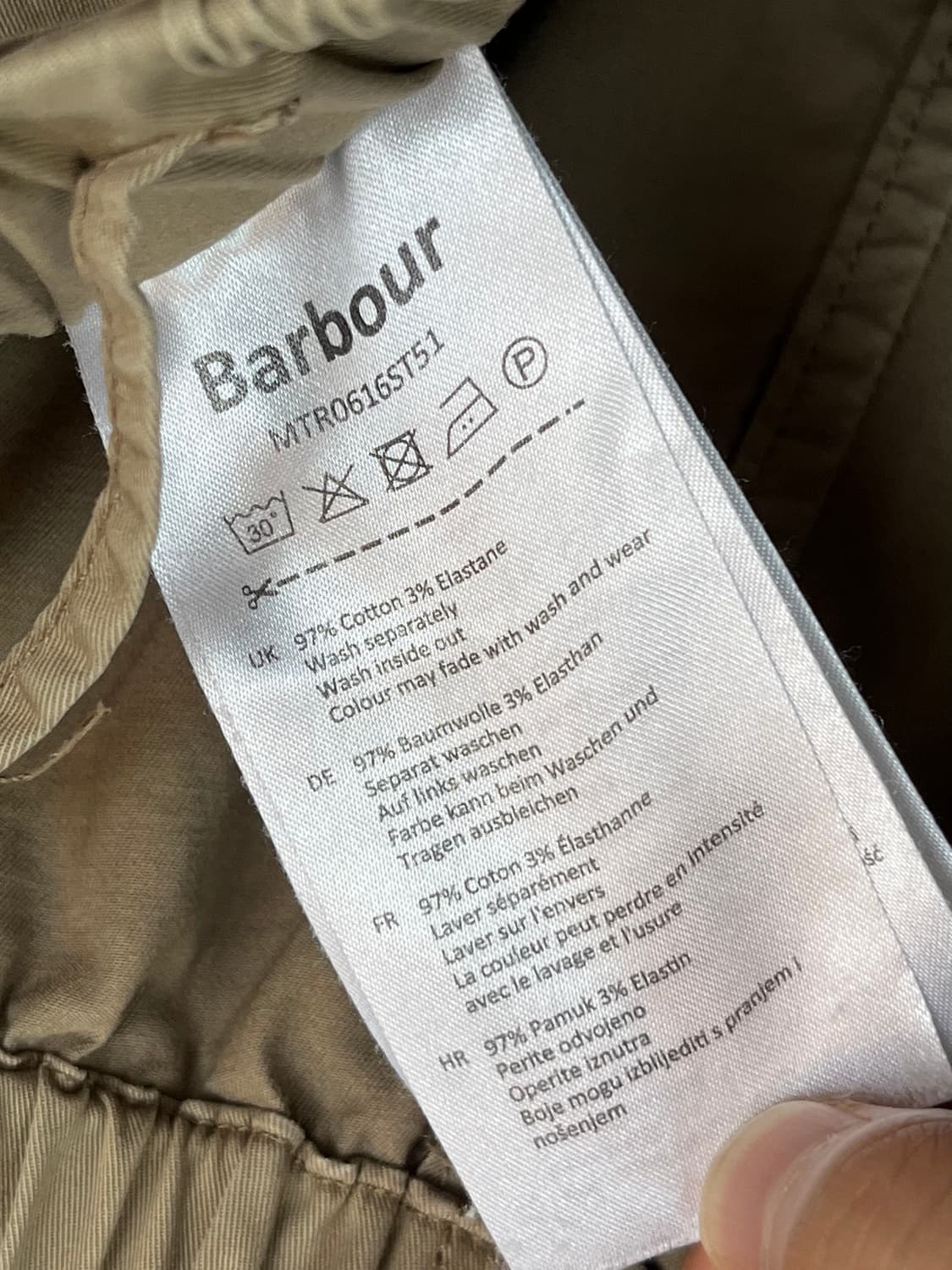 Barbour 바버 브라운 밴딩 반바지 L 상품이미지4