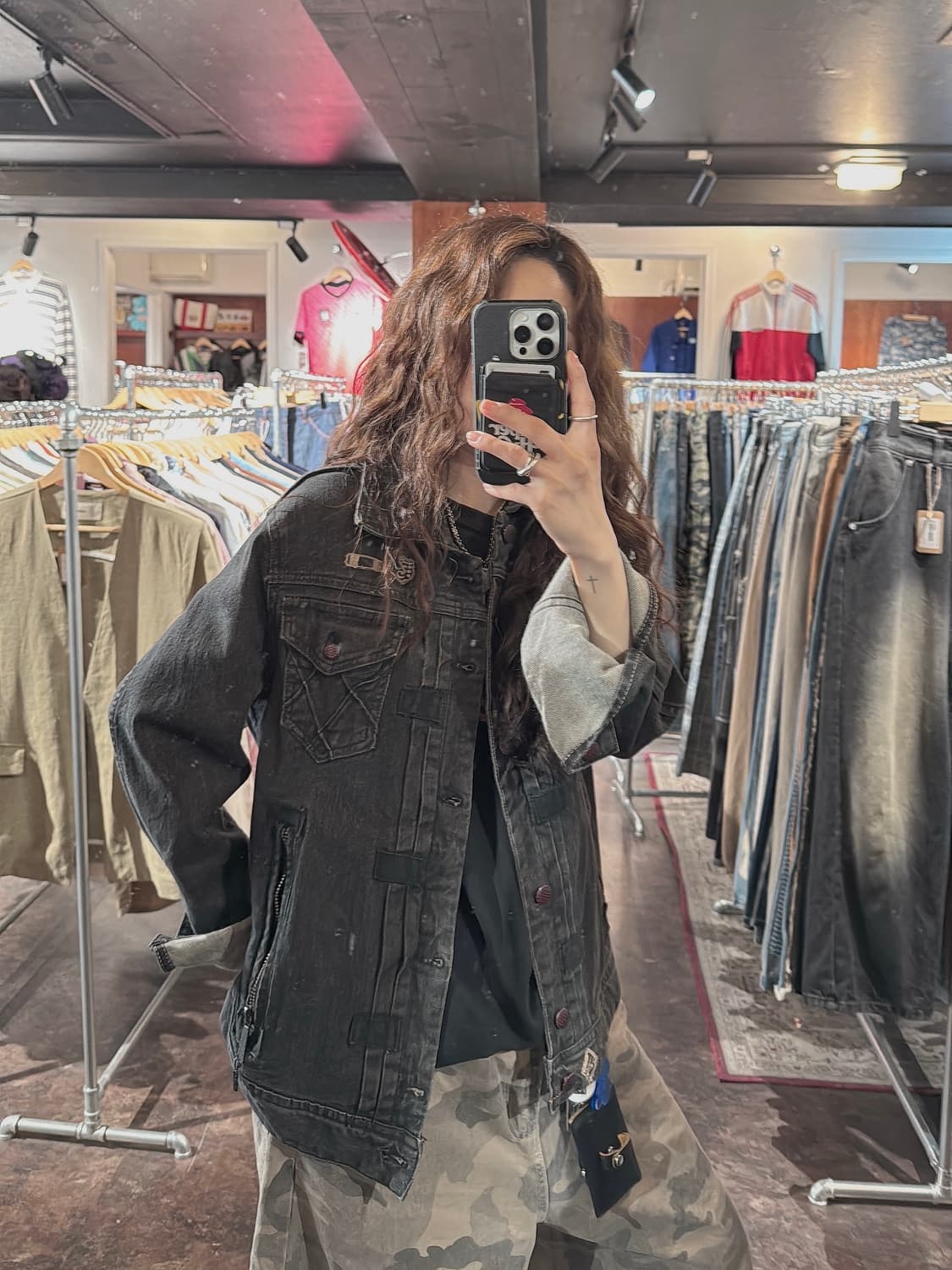 디젤 Y2K 흑청 패치 디테일 데님 트러커 자켓 M 상품이미지10