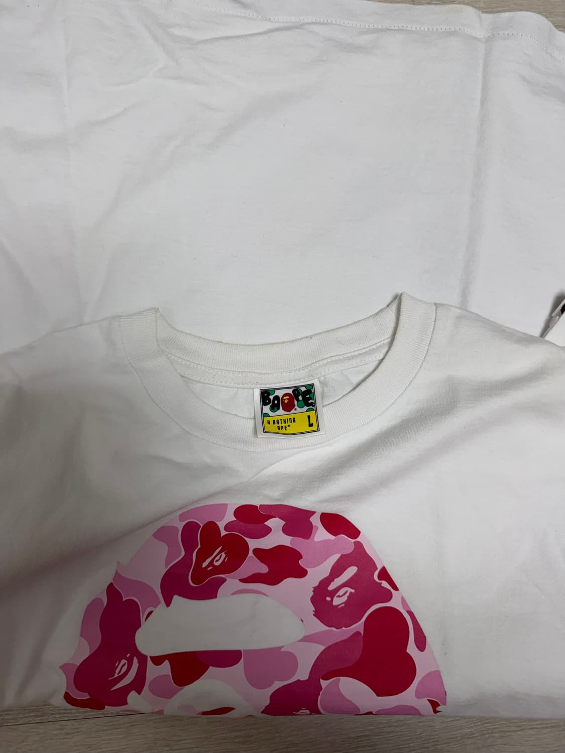 베이프 핑크 카모 반팔 티셔츠 상품이미지3