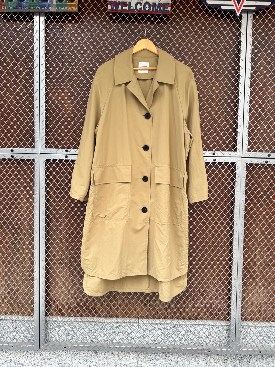 스튜디오톰보이 클래식 바스락 나일론 바람막이 롱 트랜치코트 자켓 F 상품이미지2