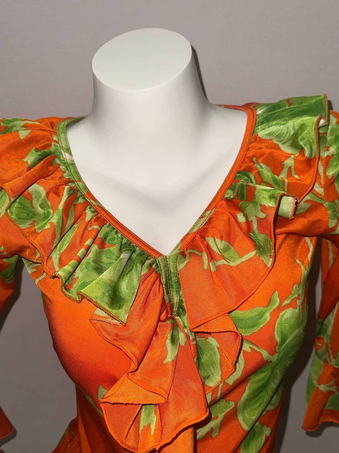 빈티지 오렌지 오리엔탈 프릴 티 상품이미지4