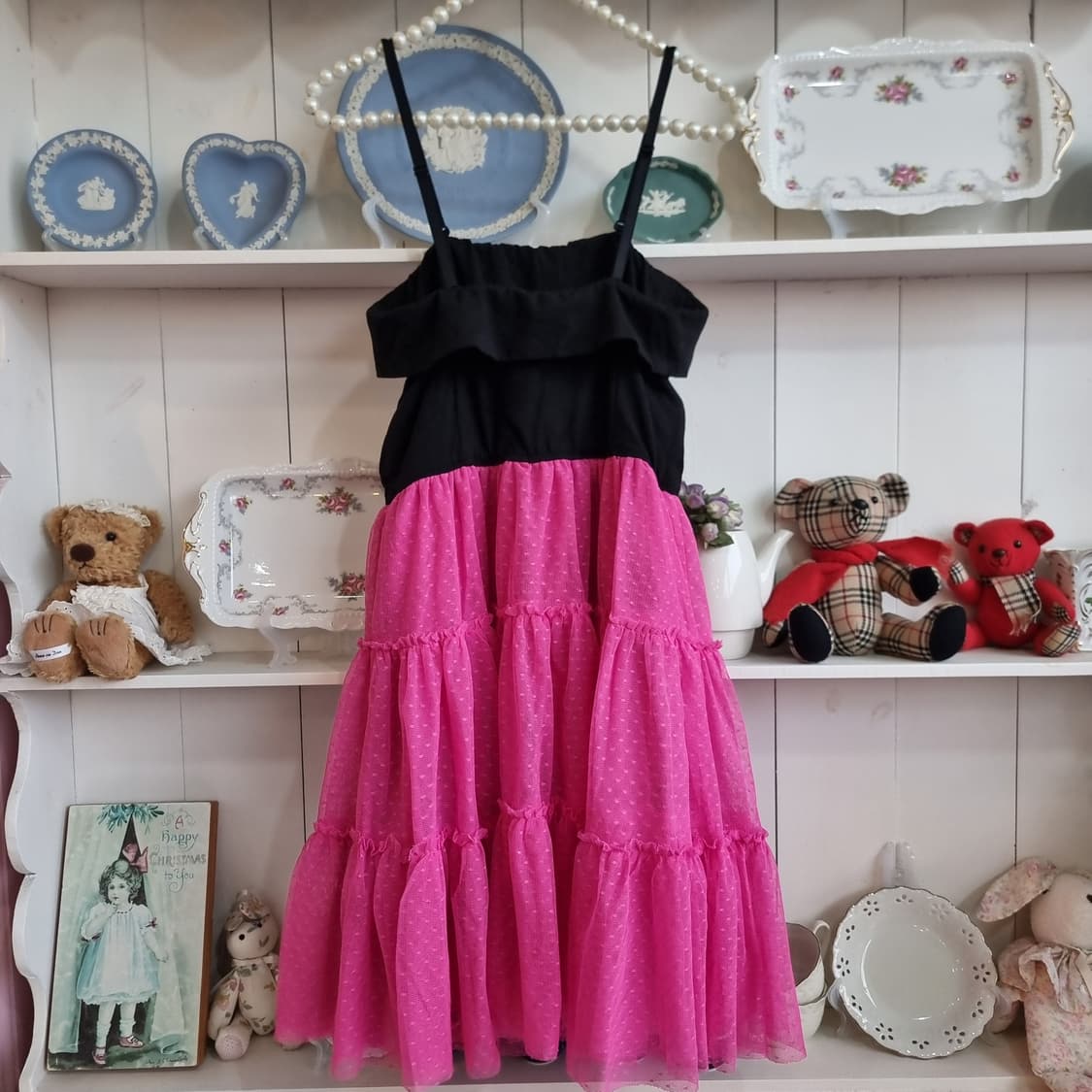 블랙 핑크 캉캉 미니 원피스 상품이미지4