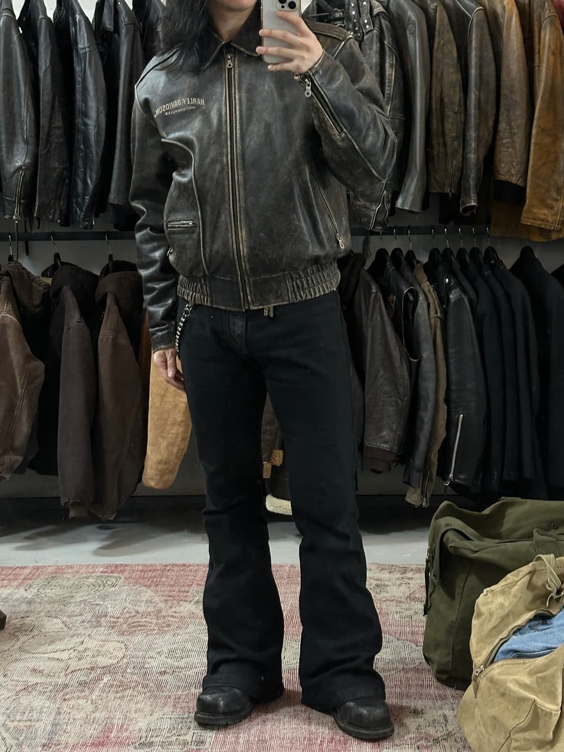 00's 할리데이비슨 레더 봄버 자켓 빈티지 레더자켓 상품이미지2