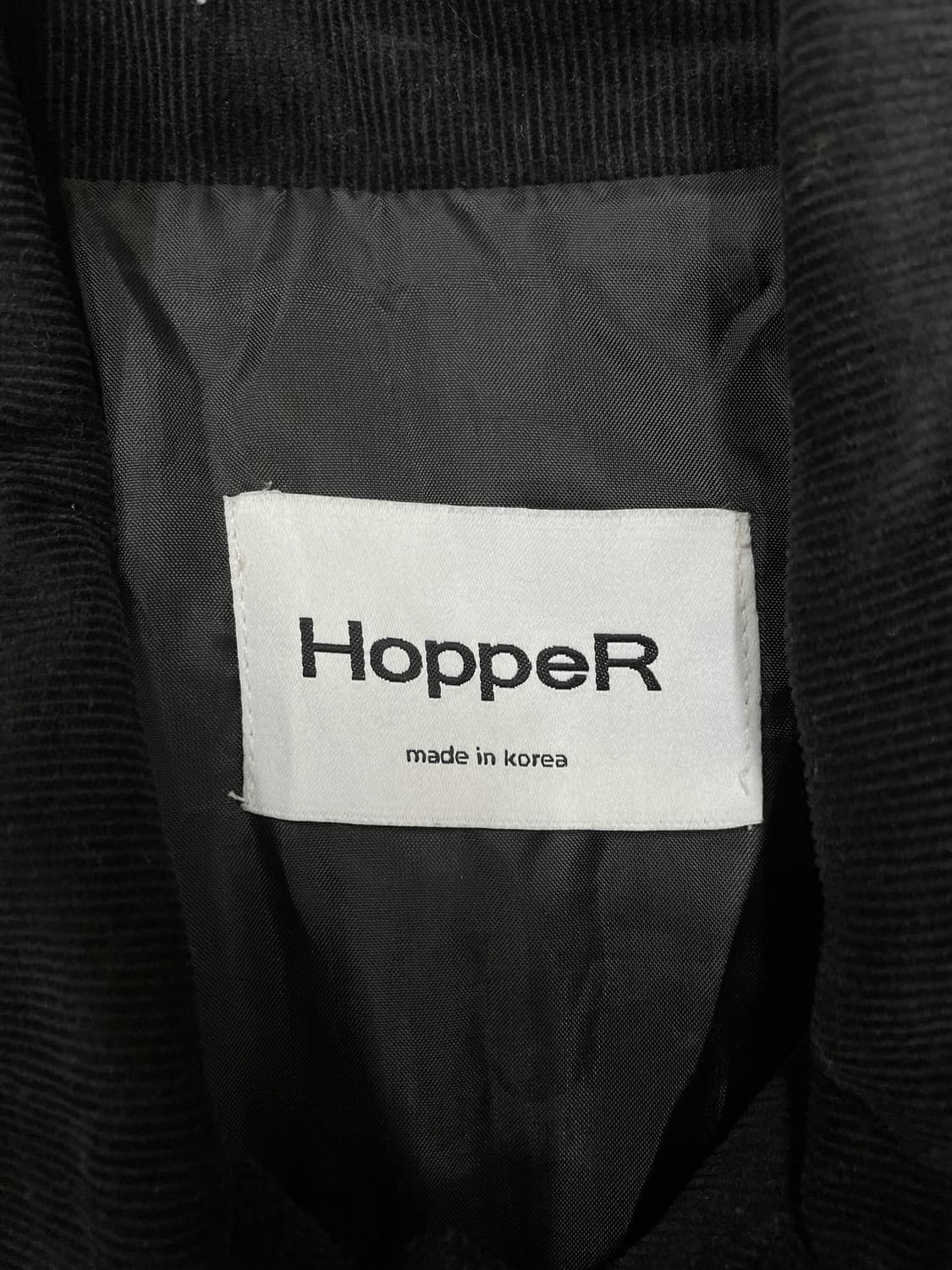 호퍼 코듀로이 크롭 자켓 블랙 배색라인 세미루즈핏 상품이미지3