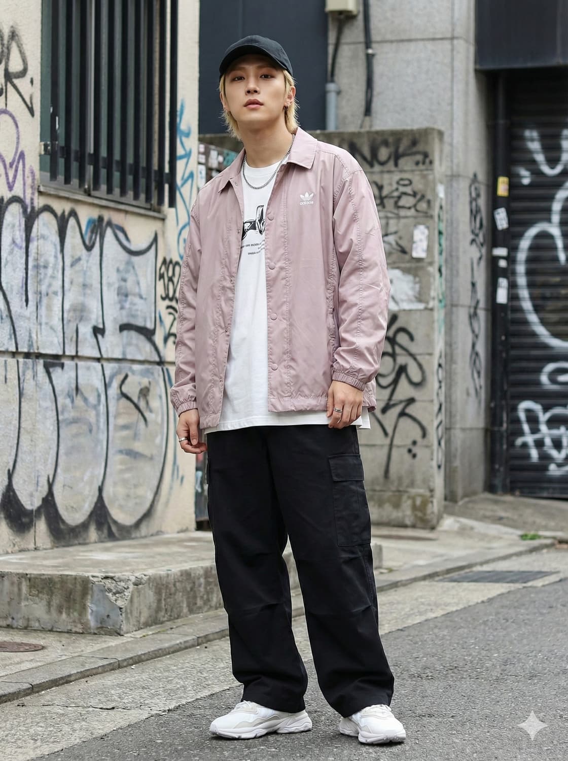 아디다스. 베이지 코치 자켓_M 상품이미지1