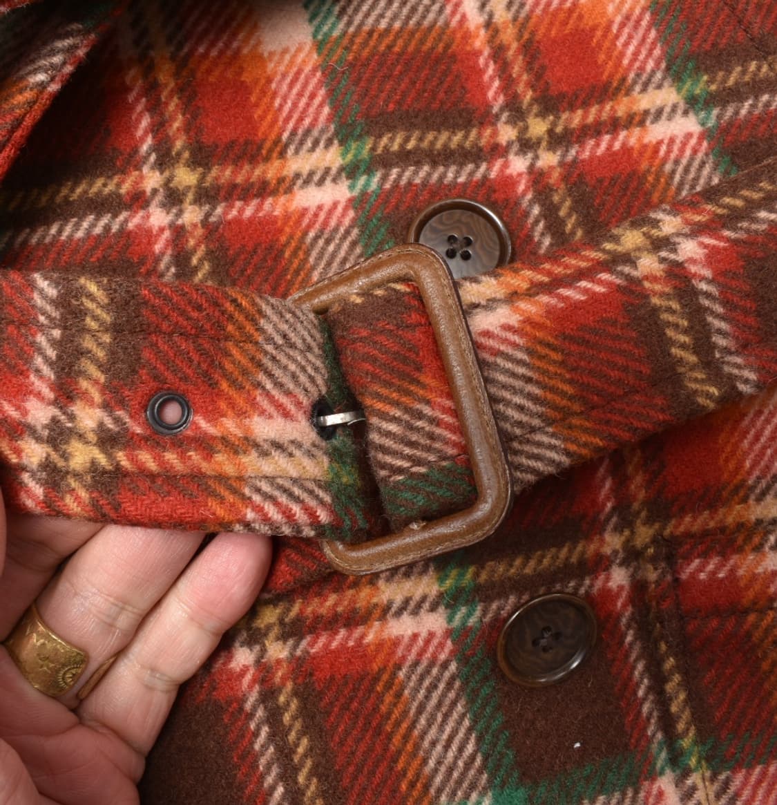 폴로랄프로렌 체크 더블 울 모직 코트 M 상품이미지7