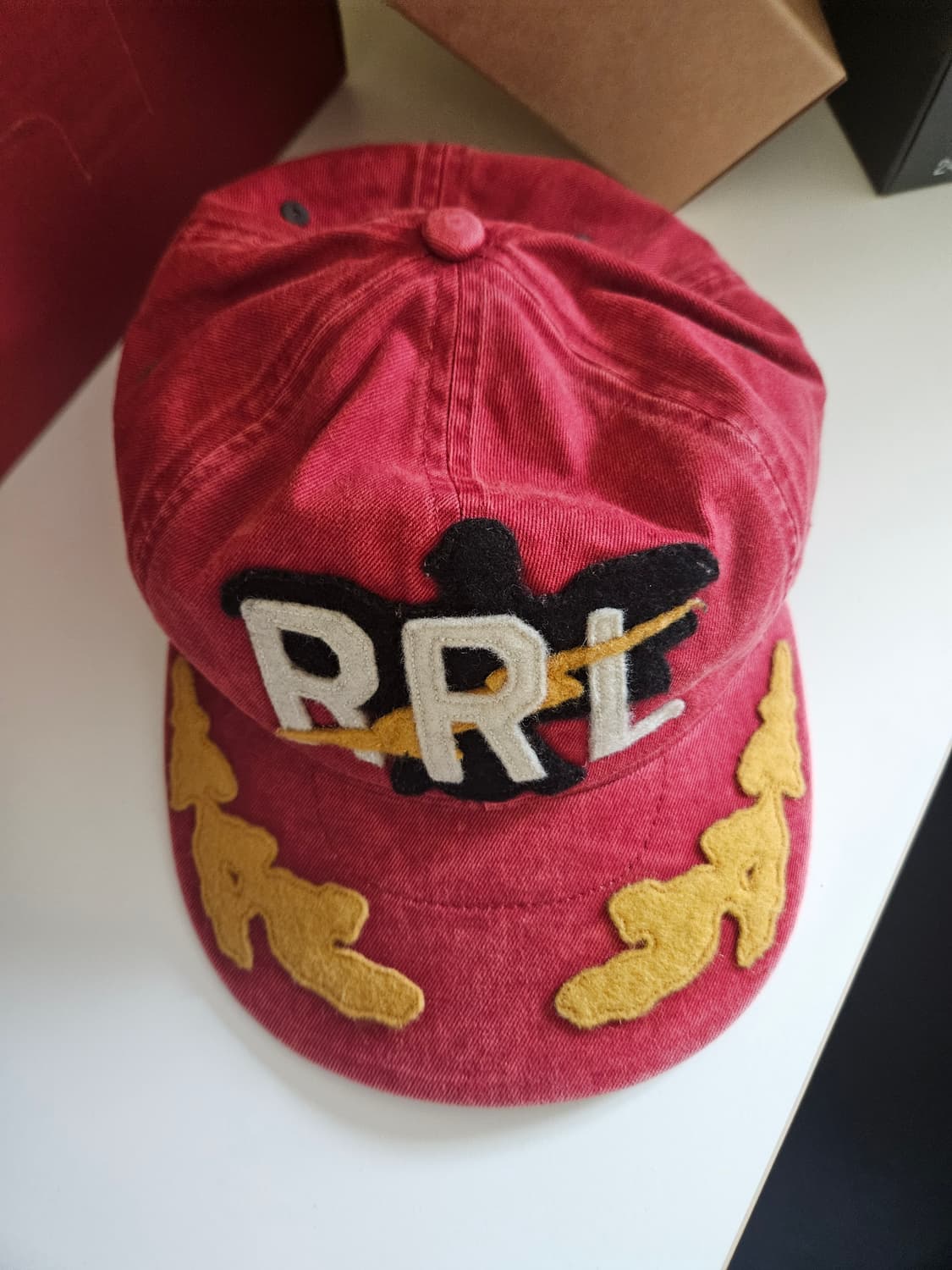 rrl 로고 아플리케 트윌 볼 캡 상품이미지1