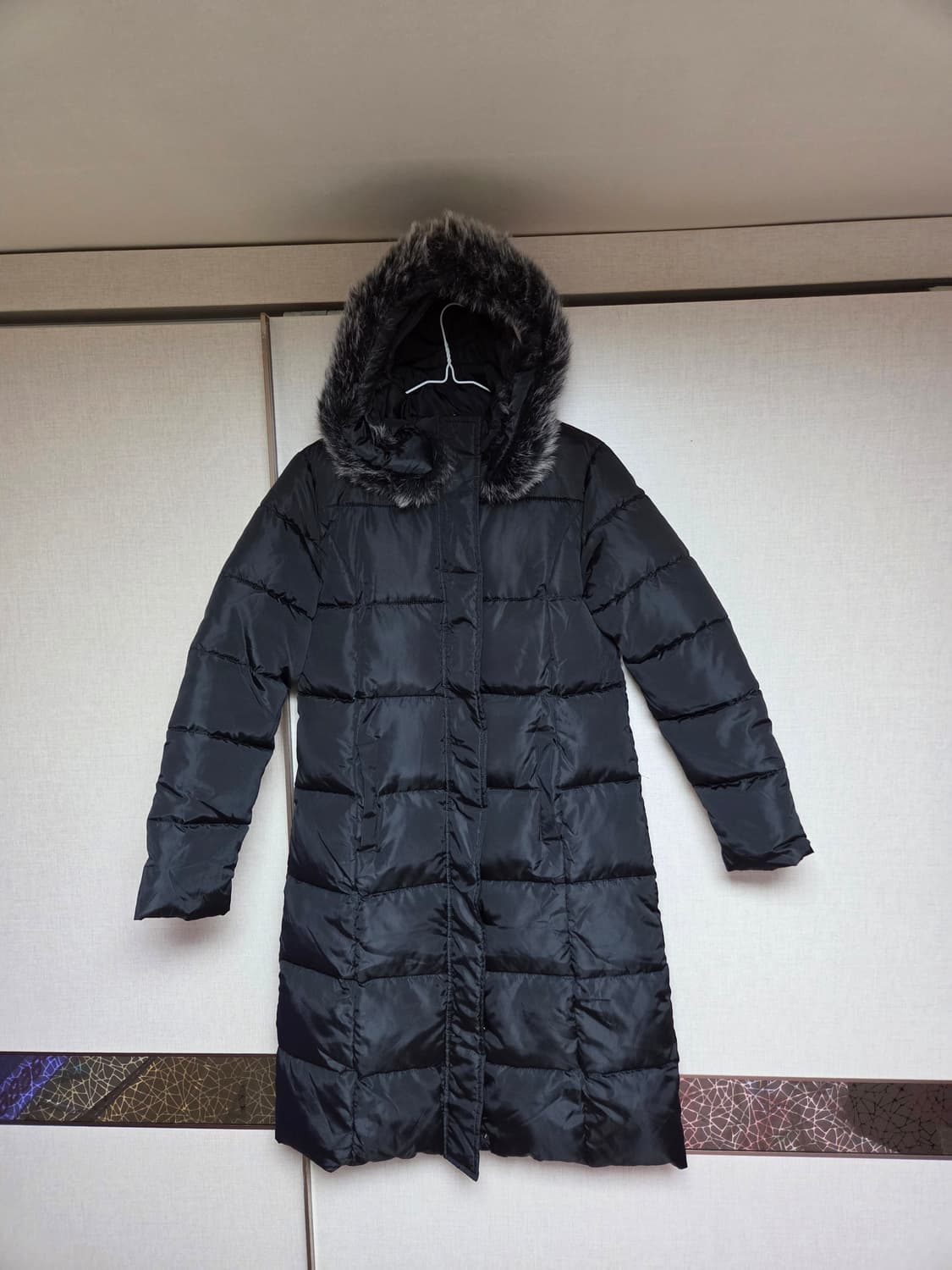 새상품]QUWEN 블랙 롱패딩 95 상품이미지1