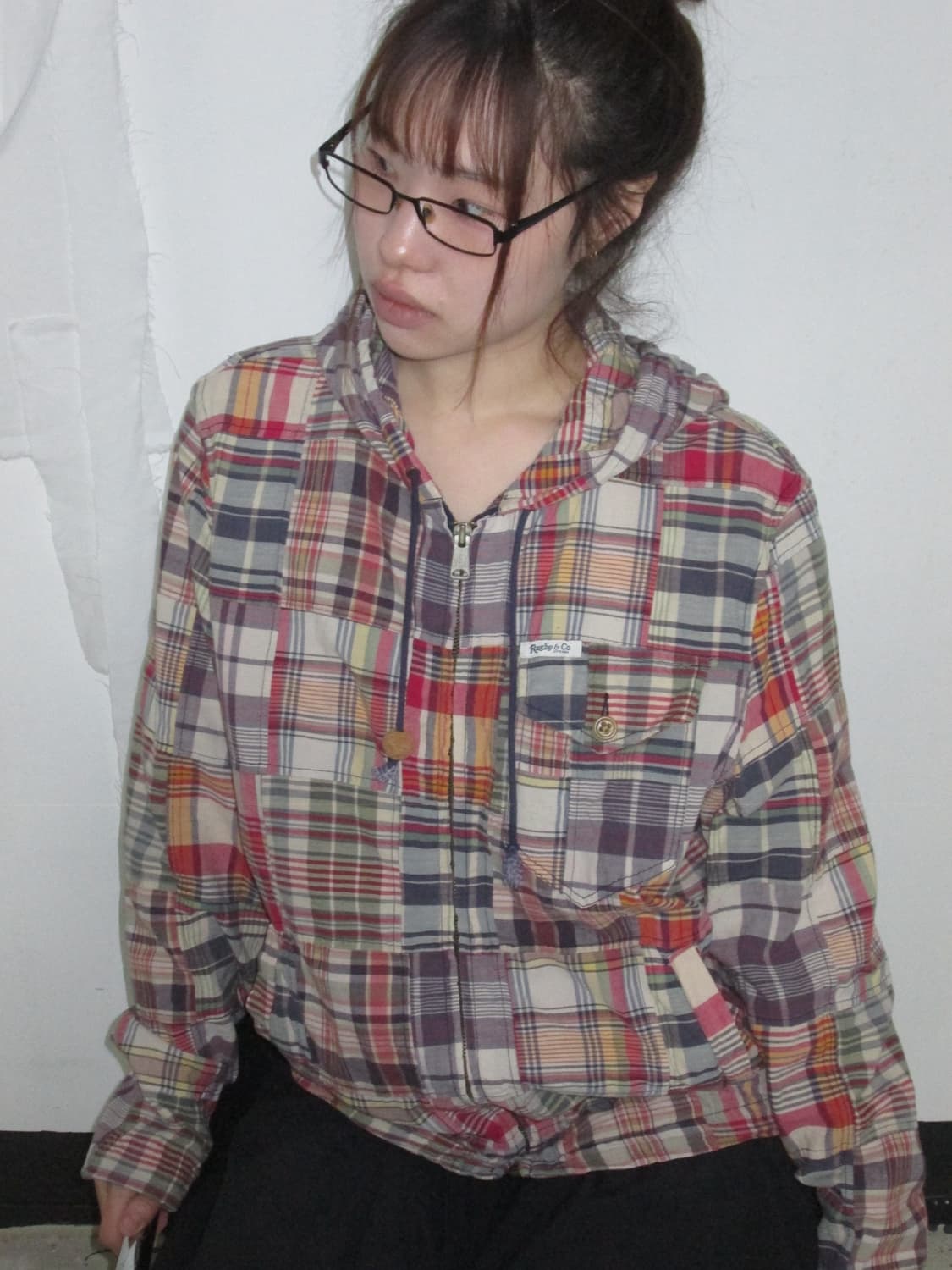 Polo Patchwork Check Zip Hoodie 상품이미지1