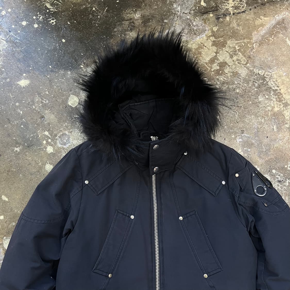 XS) 무스너클 블랙 퍼 다운 패딩 점퍼 상품이미지2