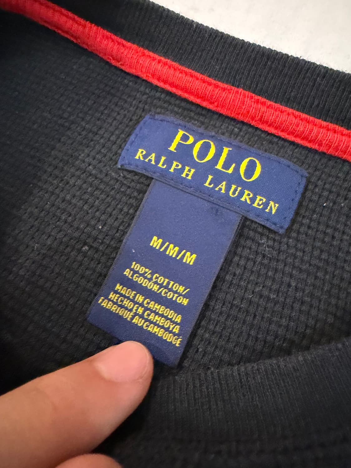 폴로 랄프로렌 와플 써멀 롱슬리브 긴팔티 블랙 상품이미지3