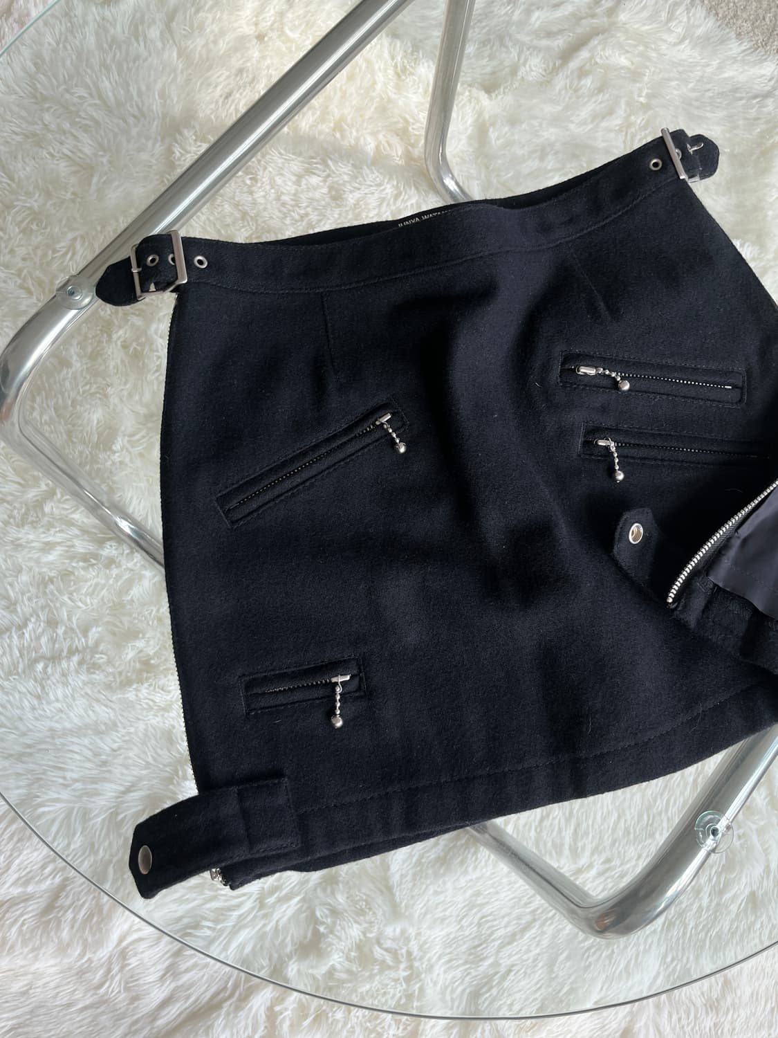 2007 준야 와타나베 울 캐시미어 블렌드 멀티 지퍼 디테일 미니 스커트 상품이미지9