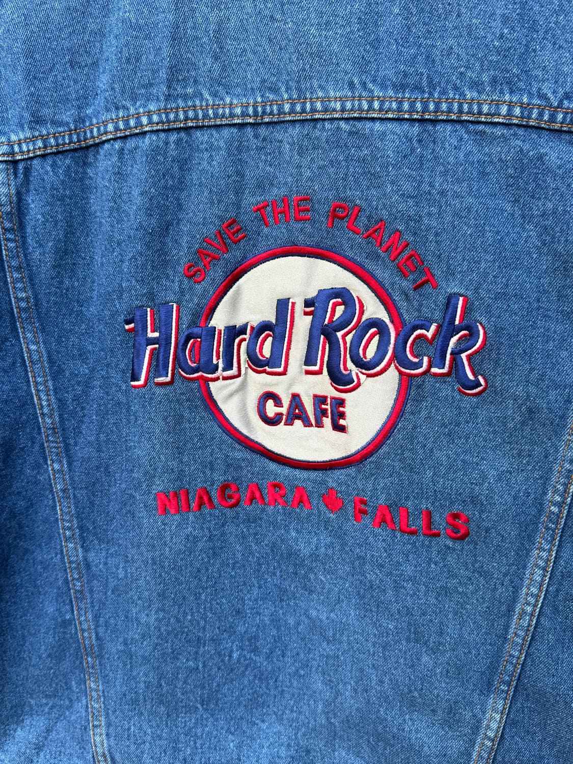 90s 하드락카페 나이아가라 폴스 워싱 데님 트러커자켓  상품이미지3