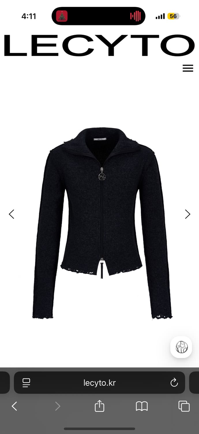 레씨토 니트 집업 차콜 상품이미지2