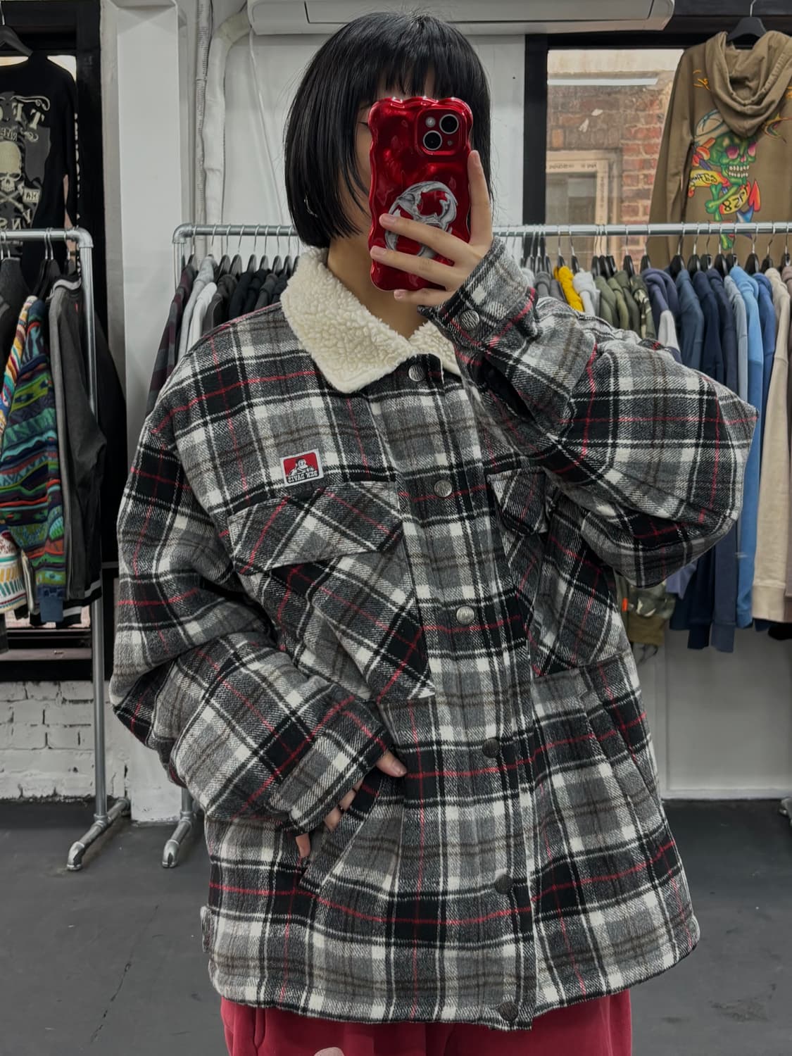 벤 데이비스 쉐르파 체크 자켓 상품이미지3