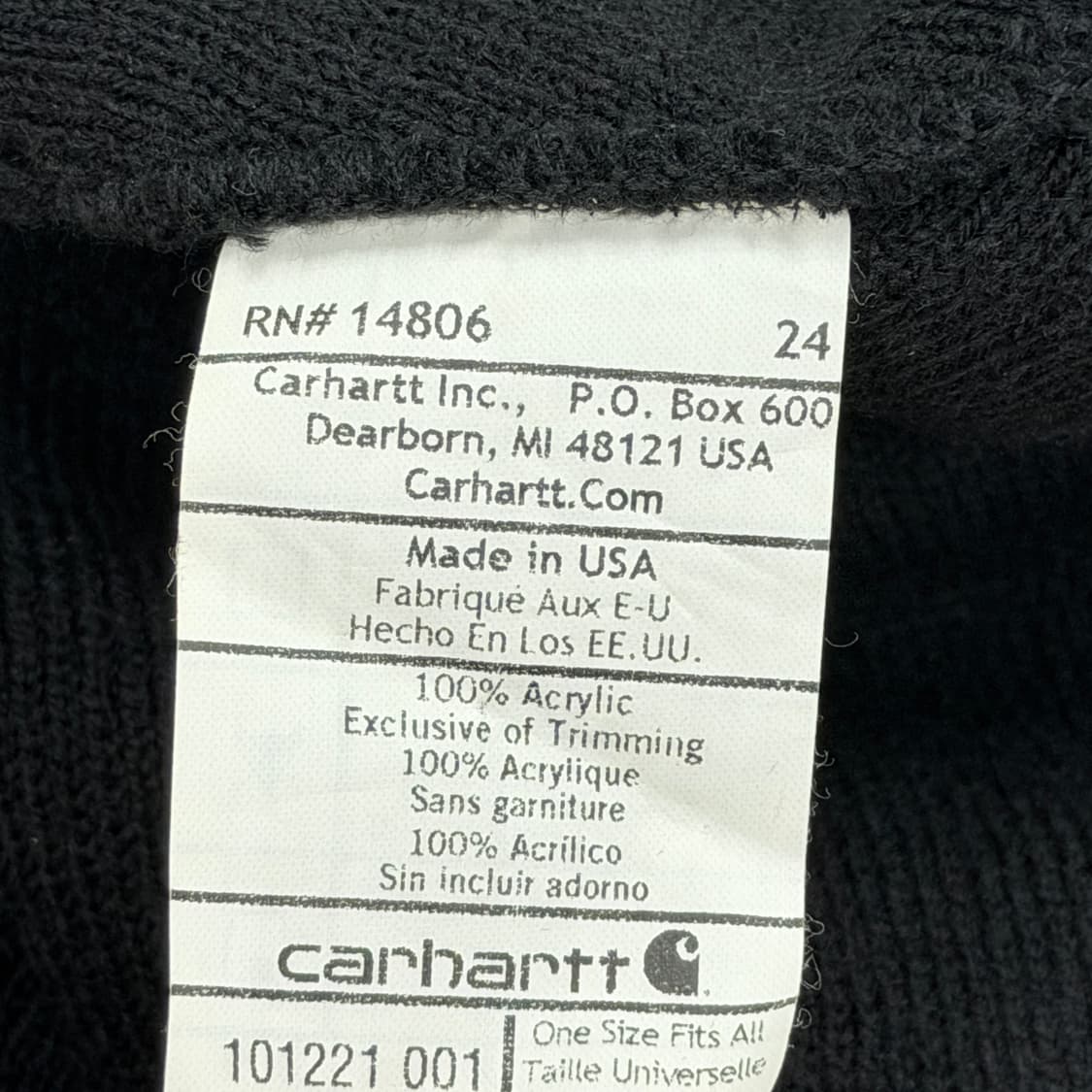 칼하트 USA 125주년 블랙 비니 모자 상품이미지4