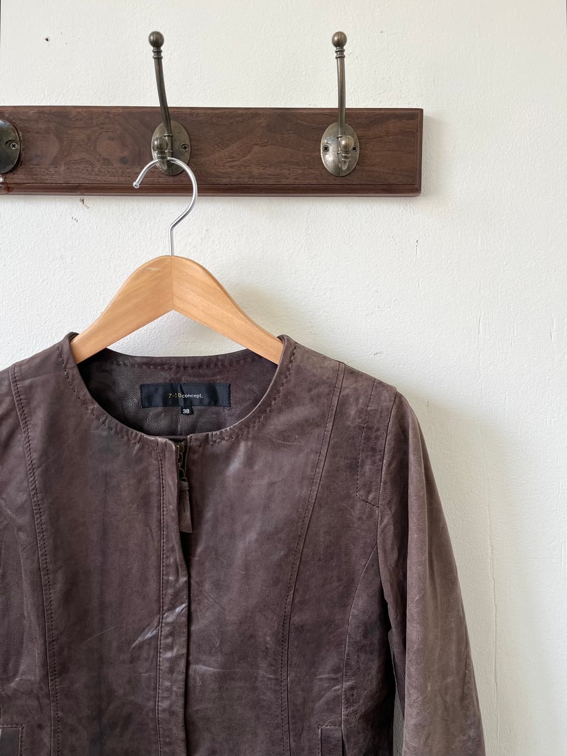 7-ID concept 초코브라운 레더자켓 상품이미지2