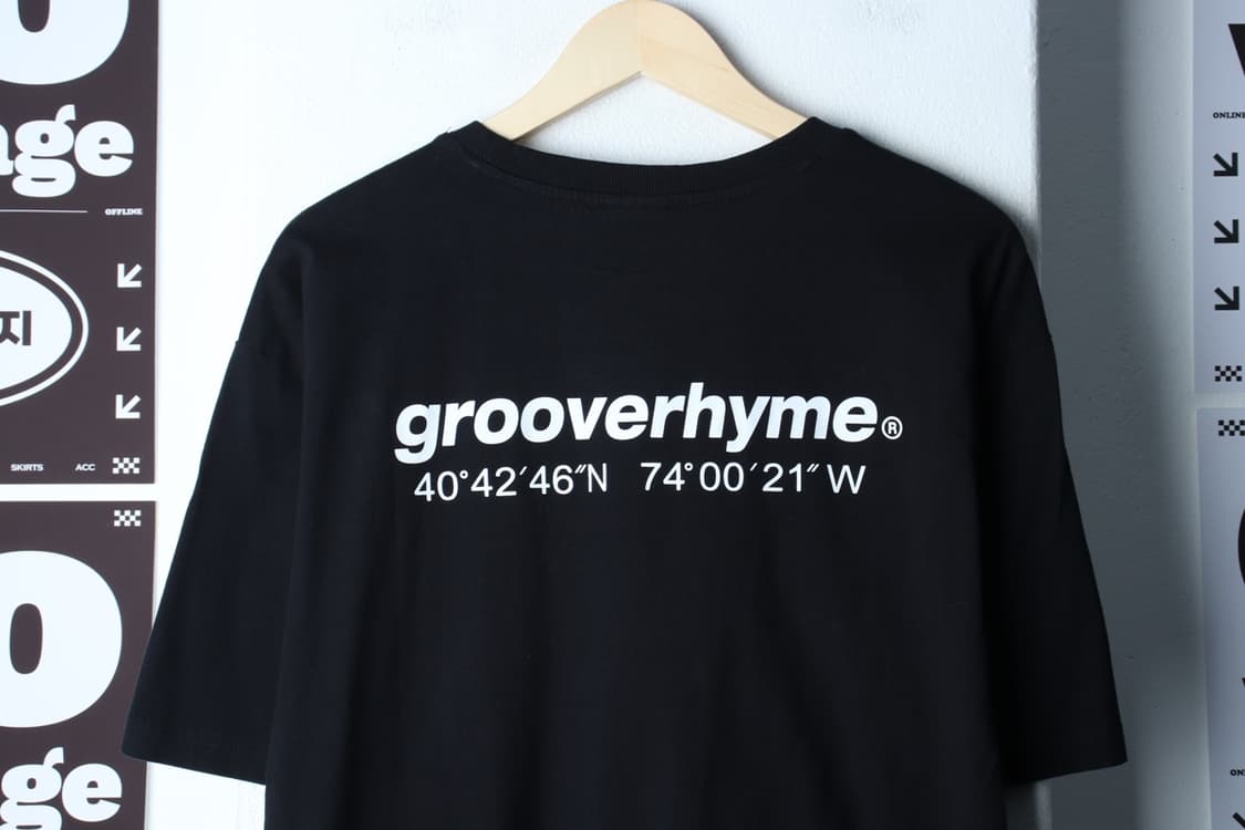 (XL-2XL) 그루브라임 반팔 티셔츠 레터링 블랙 올드스쿨-H32814 상품이미지6