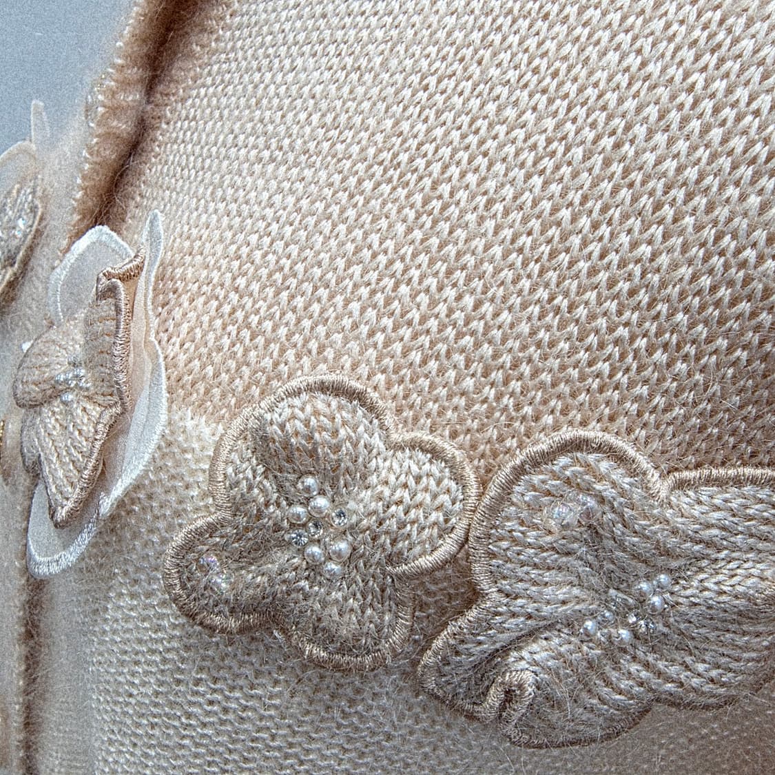 모헤어 울 베이지 플라워 니트 가디건 상품이미지8