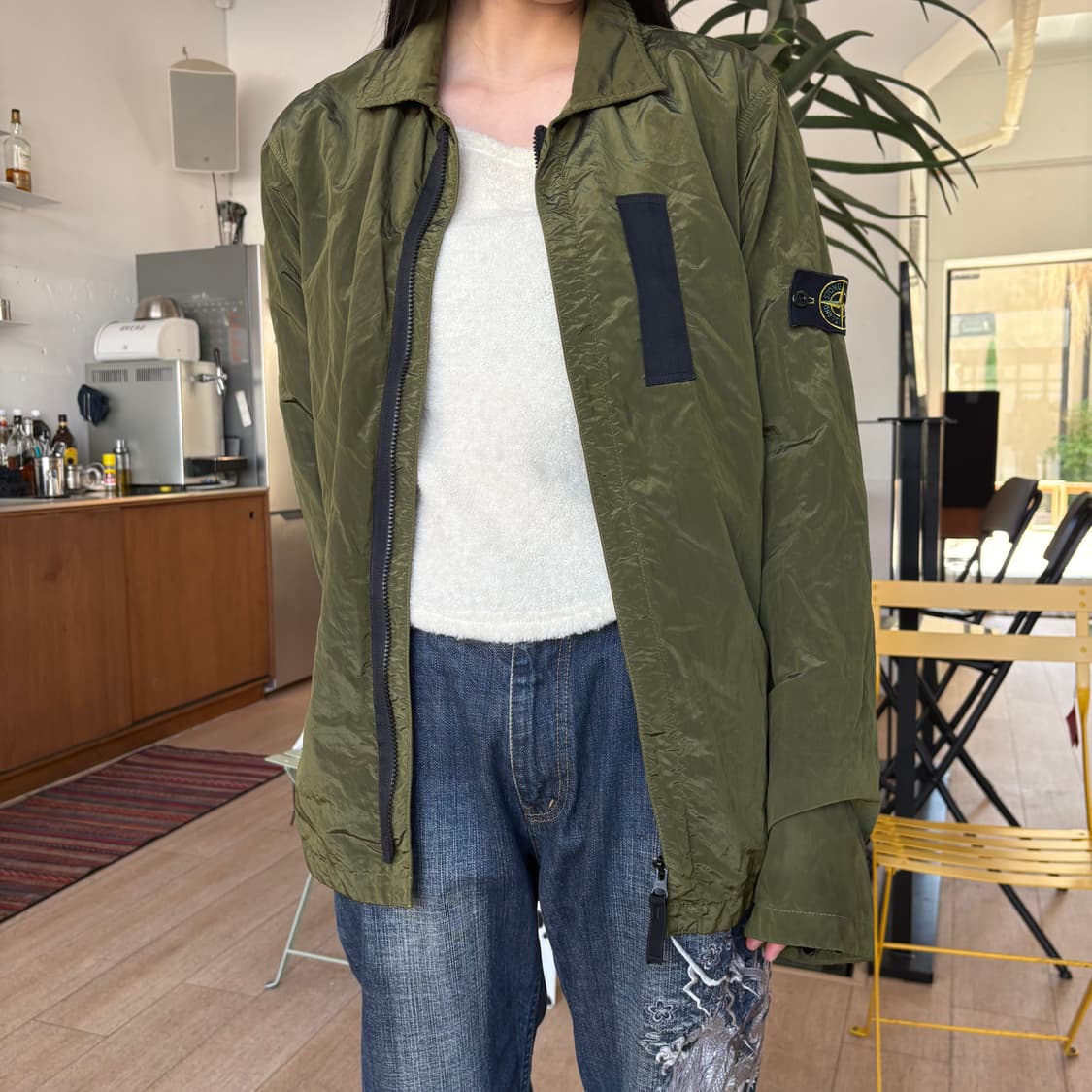 17FW 스톤아일랜드 올리브 나일론 메탈 셔츠 상품이미지1