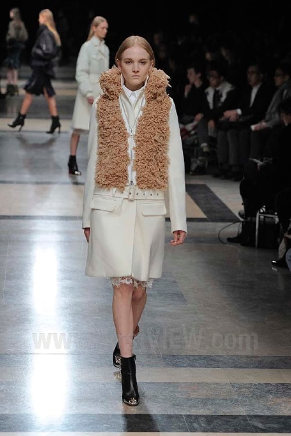 사카이 2013FW 런웨이 퍼울 캐시미어 코트 상품이미지2