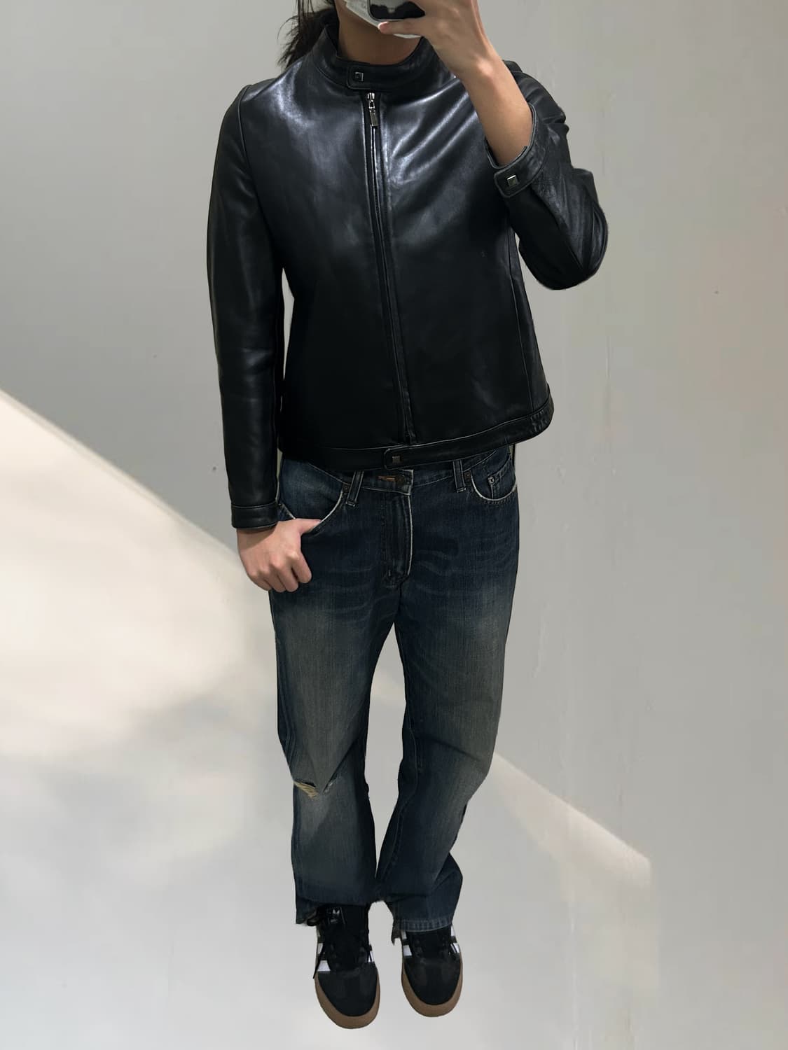 빈티지 블랙 양가죽 자켓 상품이미지7