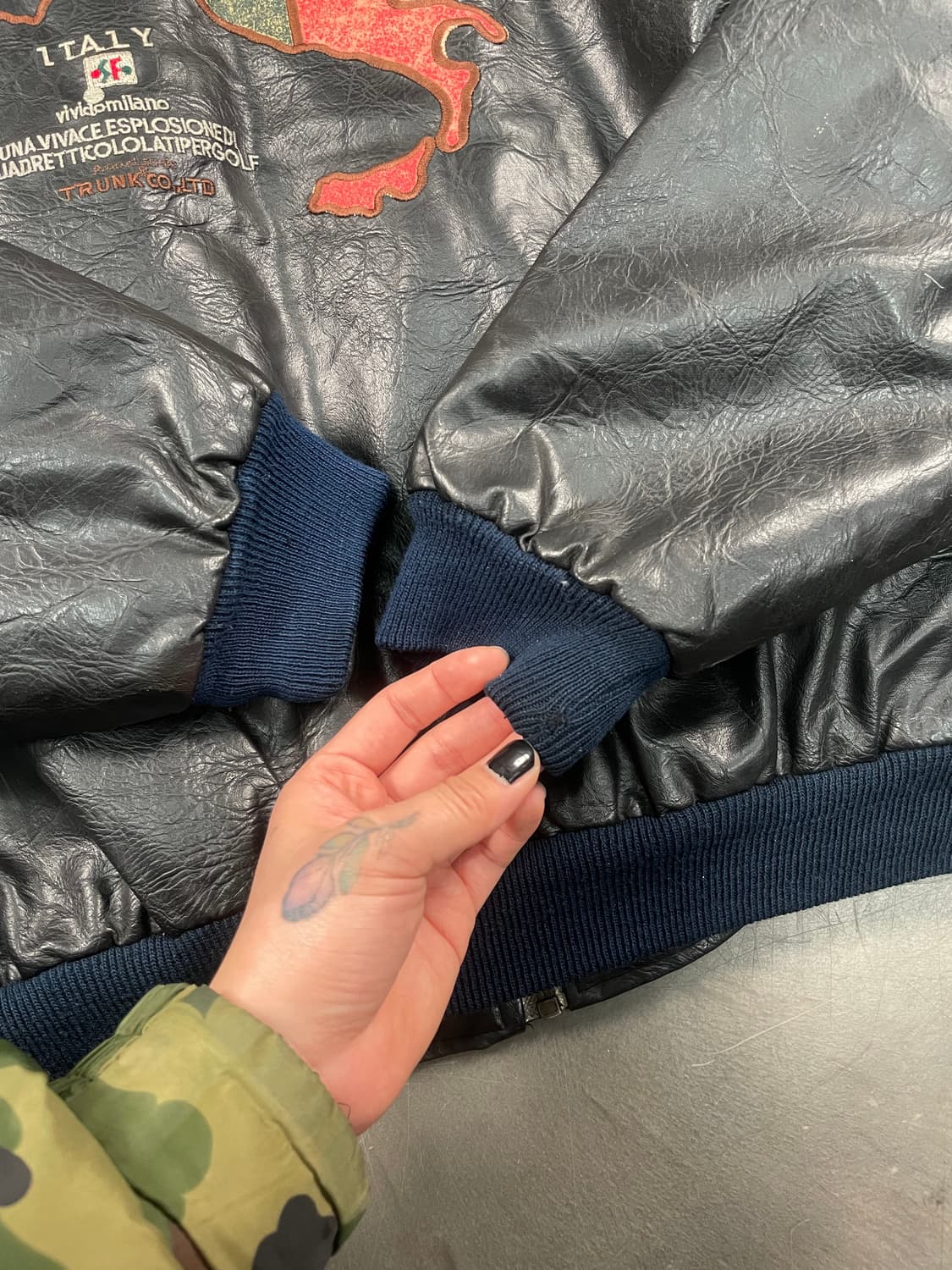 빈티지 레더 봄버 자켓 상품이미지6