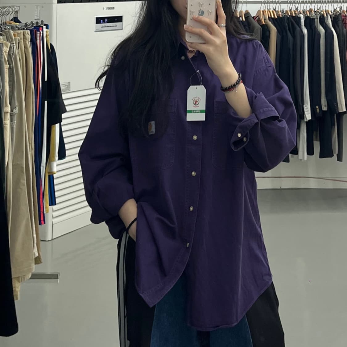 칼하트 퍼플 긴팔 셔츠 상품이미지2