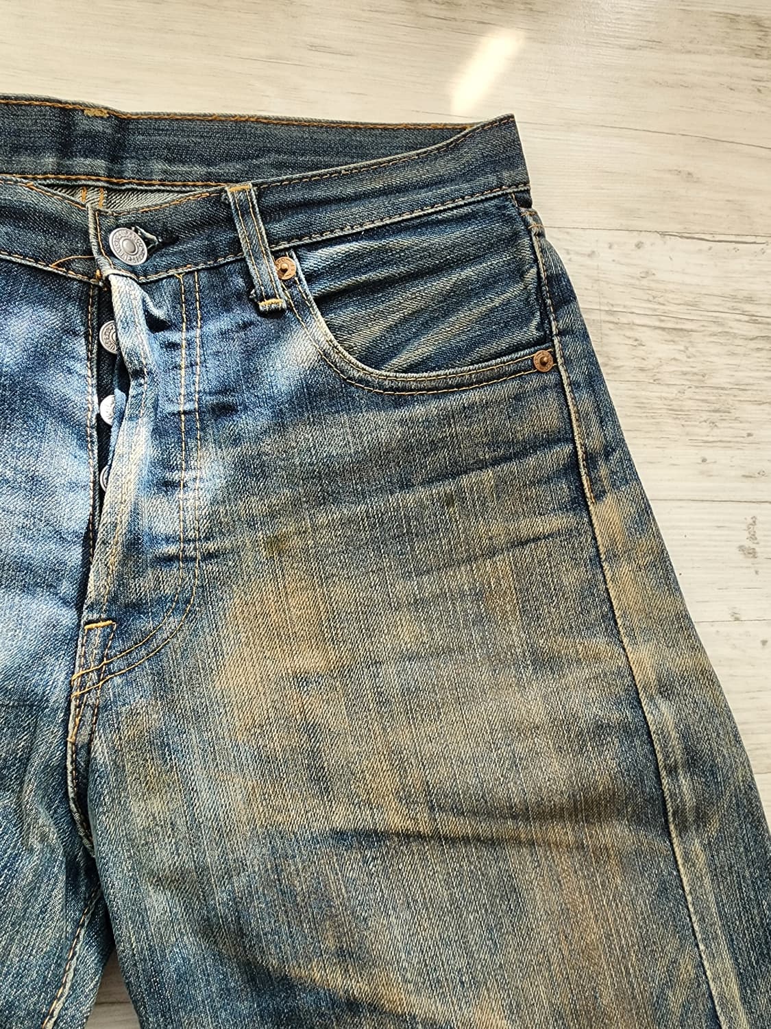 리바이스 501XX 셀비지 워싱 복각 데님. USA W30 LVC 청바지 상품이미지4