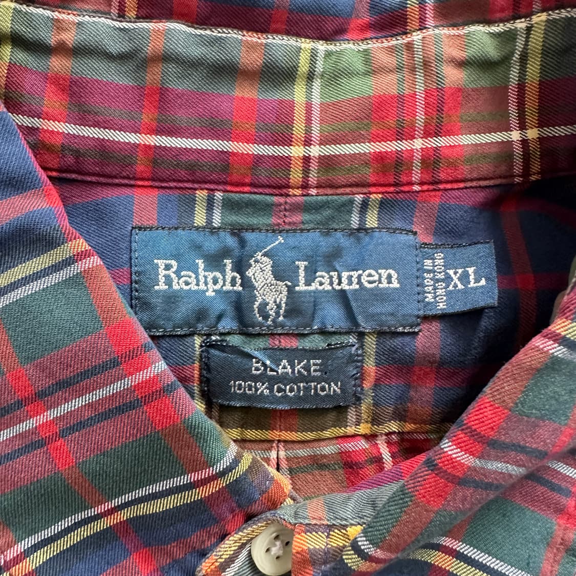 90s 폴로 랄프로렌 블레이크 체크셔츠 XL 상품이미지5