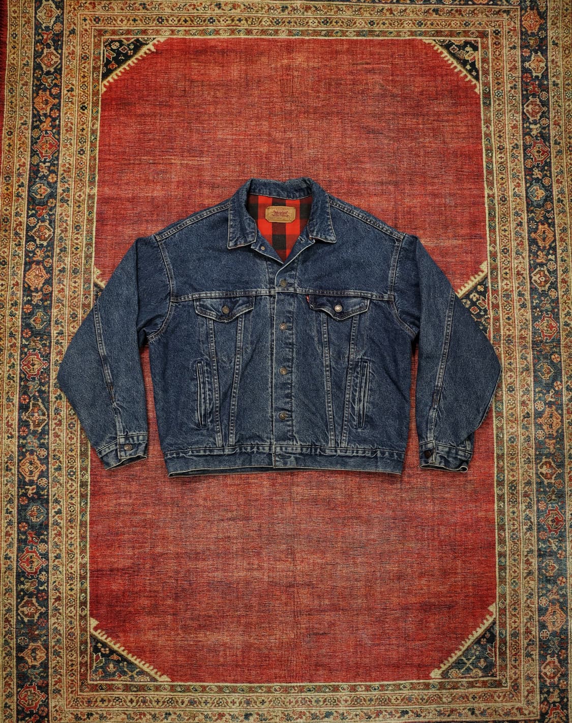 80s 빈티지 리바이스 체크 안감 트러커자켓 판매 상품이미지1