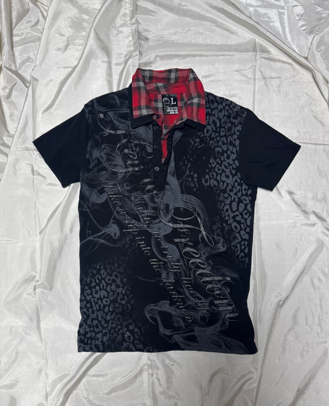 O0's Design Check Layered Leopard Tee 상품이미지1