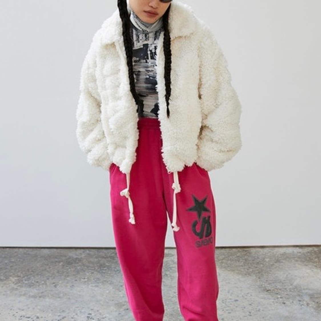 seo 에스이오 시어링 점퍼 퍼 자켓 화이트 상품이미지3