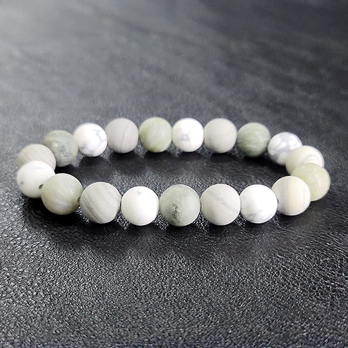 Varel 마그네사이트 아게이트 10mm 남자 미니멀 무광 원석 팔찌 상품이미지1