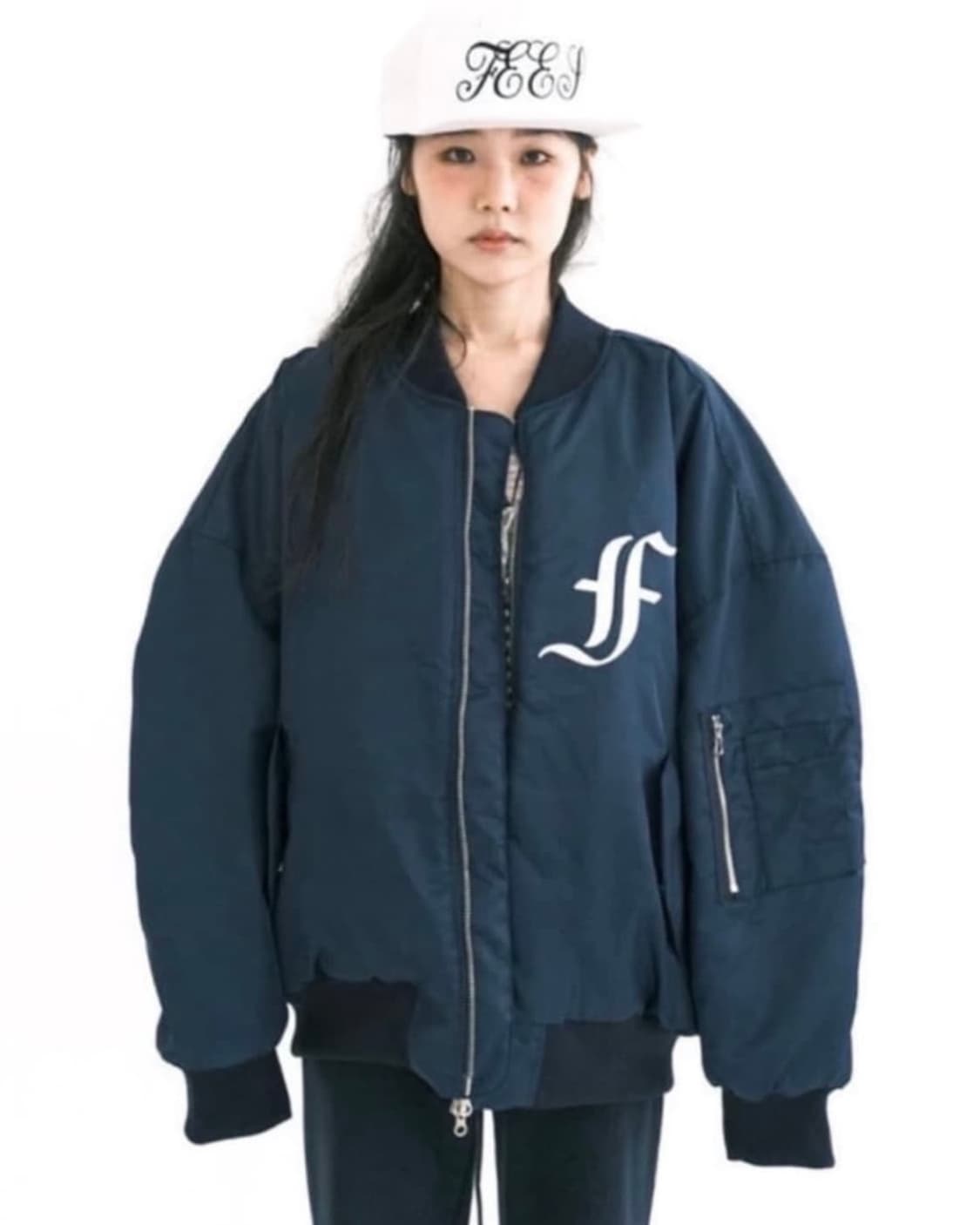 샵페어리 봄버 자켓 네이비 상품이미지1