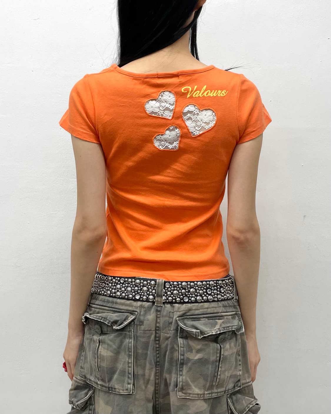 Heart Lace Orange T-shirt 상품이미지3