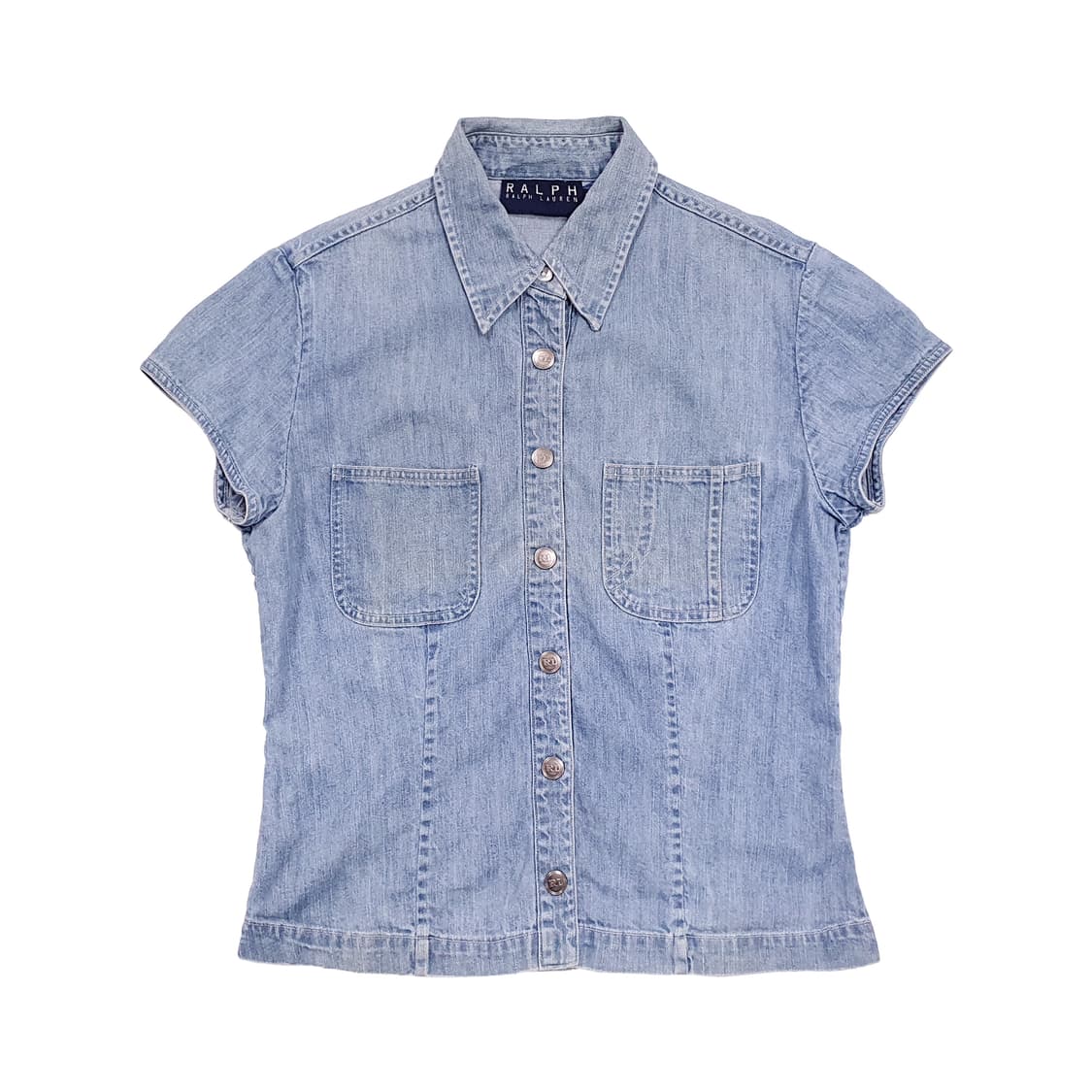 랄프로렌(RALPH LAUREN) 데님 슬림 반소매 셔츠 상품이미지1