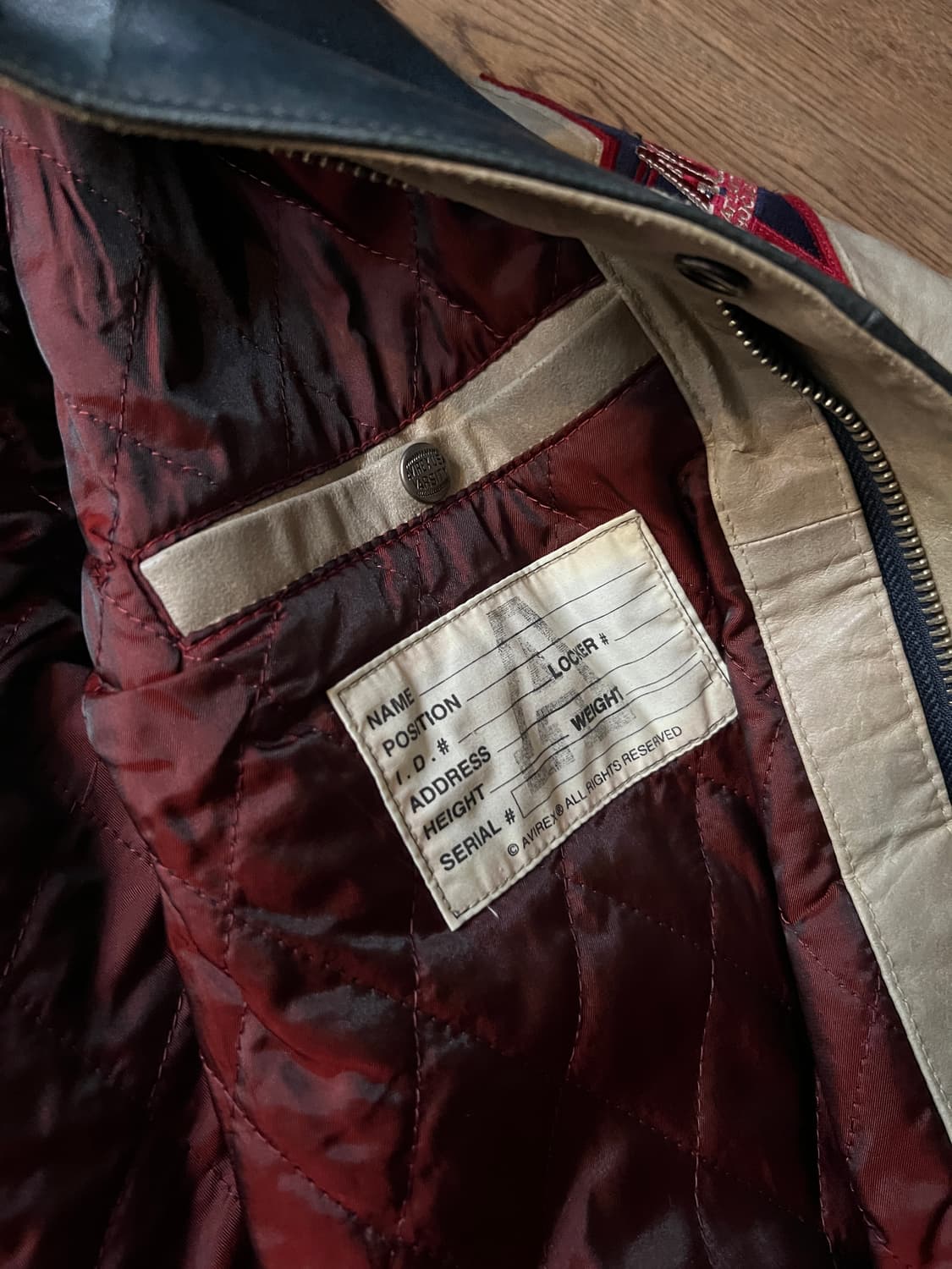 [M]90's AVIREX USA 아비렉스 올스타 레더 바시티 자켓 상품이미지8