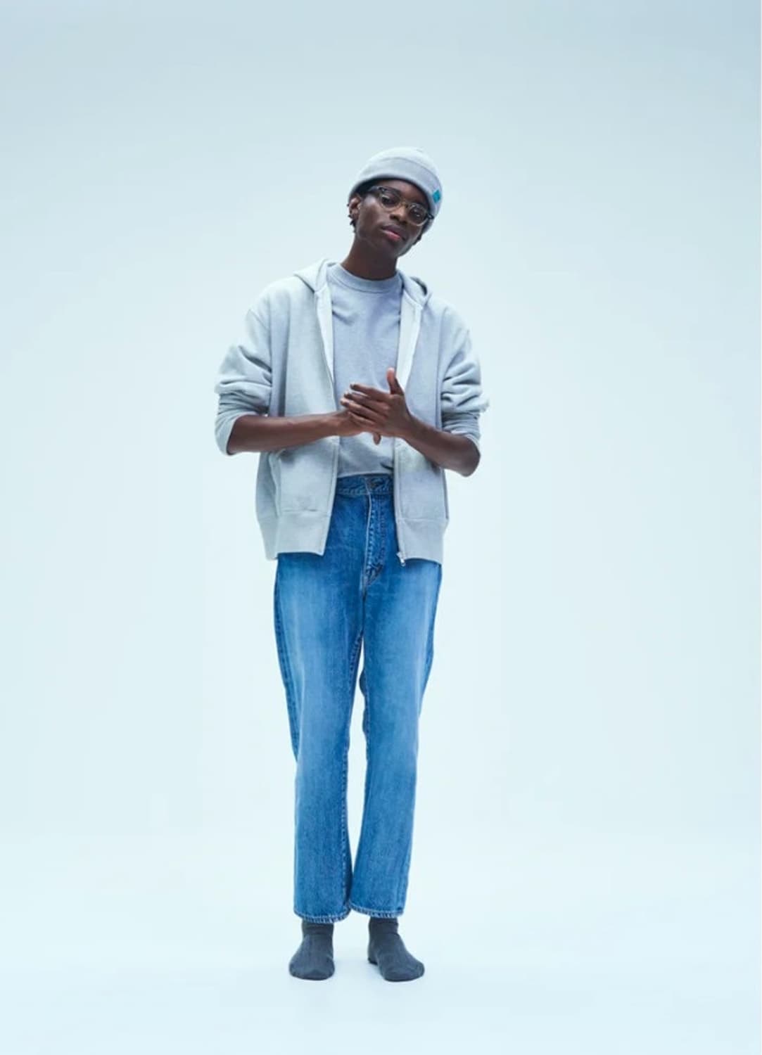 [XL] 언라이클리 Unlikely 심플 스웻 후드집업 그레이 판매 상품이미지10