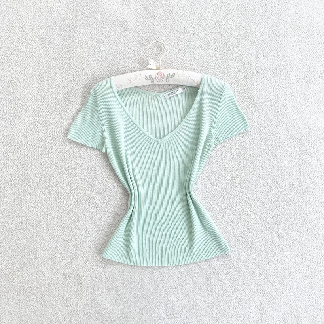 메로나민트 ♥ 골지 슬림핏 반팔니트 상품이미지1