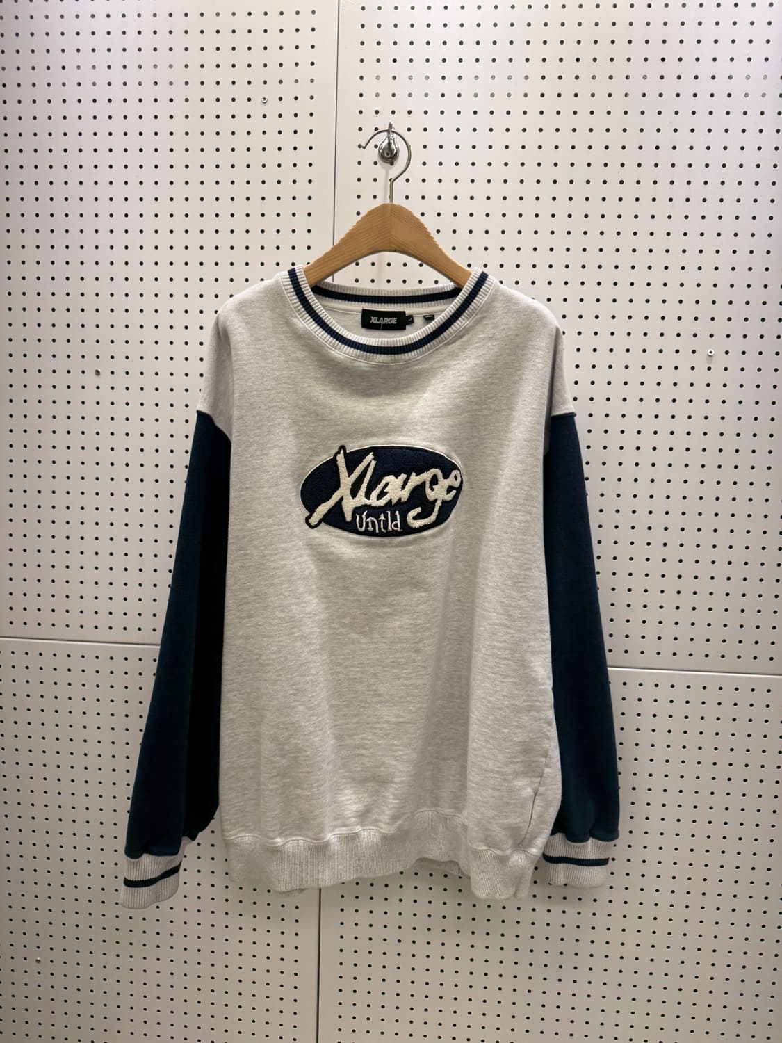 빈티지 엑스라지 배색 크루넥 스웻셔츠 U1444 상품이미지2