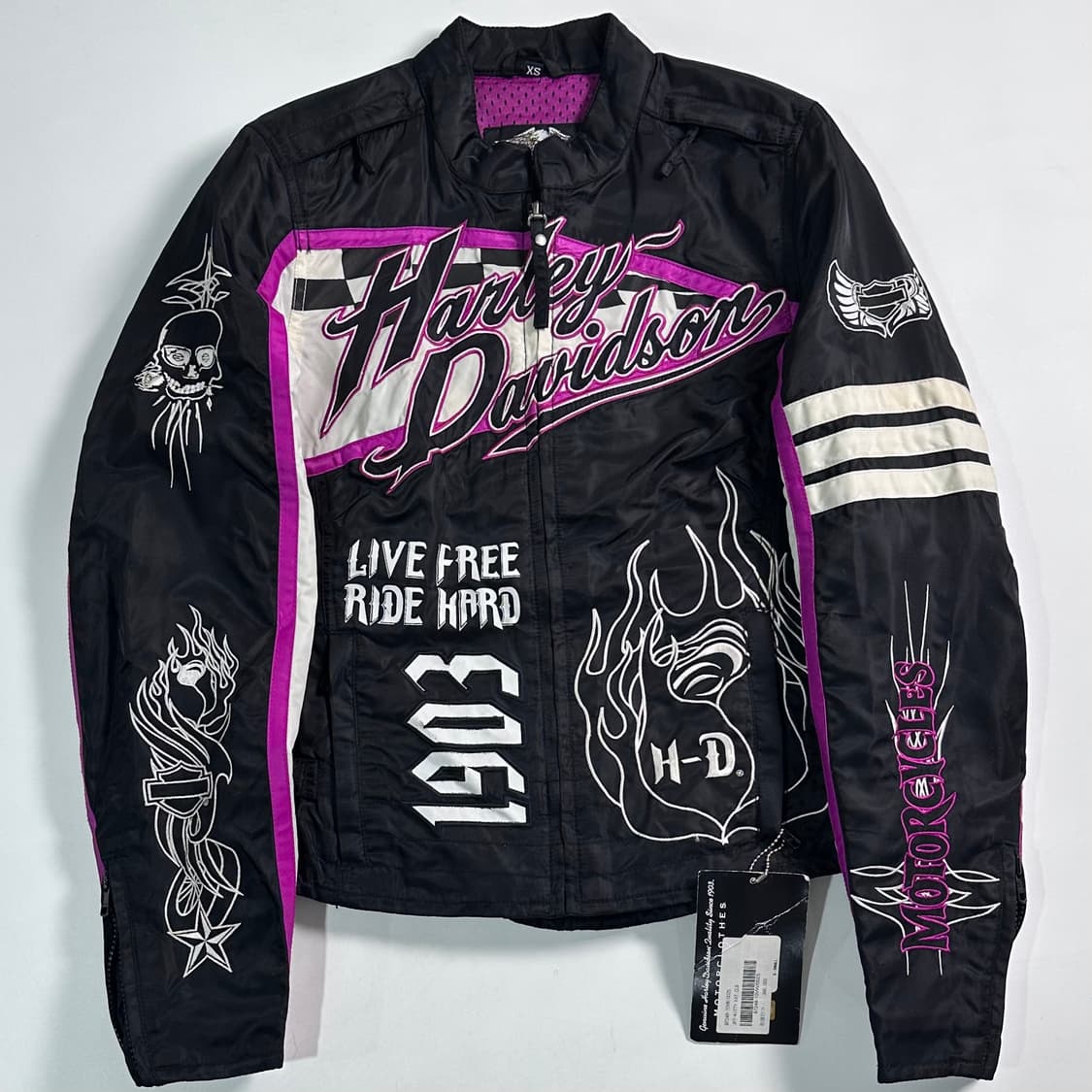  할리데이비슨 우먼스 캣 자수 레이싱 자켓  상품이미지1