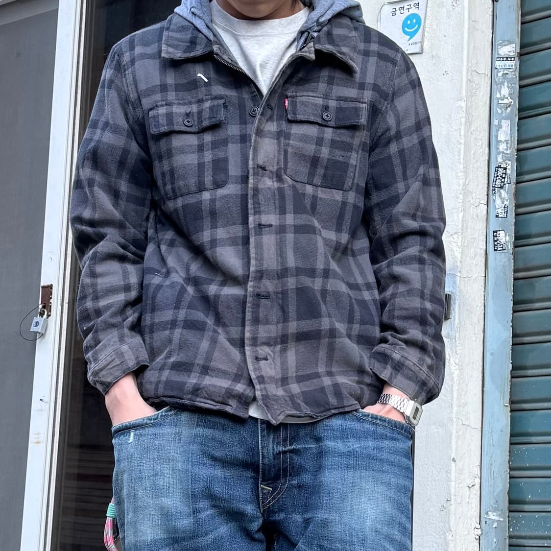 Dickies 체크 후드 자켓 상품이미지1